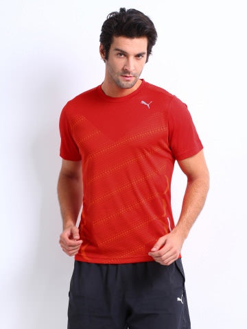 Puma Men Red & Orange Printed T-shirt